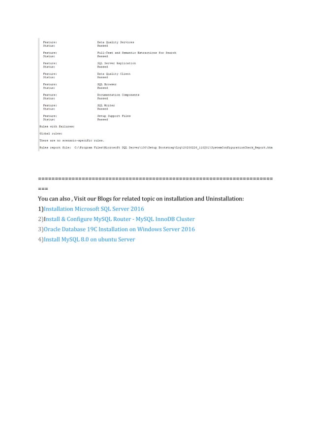 Uninstallting microsoft sql server 2016 | PDF