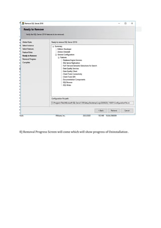 Uninstallting microsoft sql server 2016 | PDF