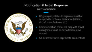 Notification & Initial Response
PARTY NOTIFICATION
● IIC gives party status to organizations that
can provide technical as...