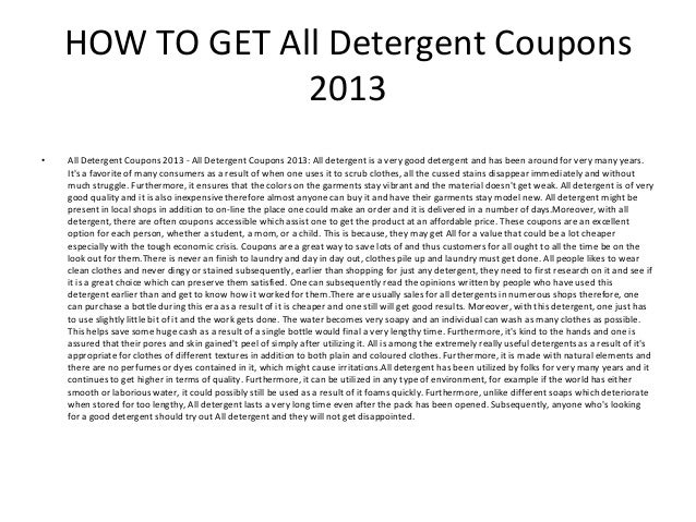 All Detergent Coupons 2013 Printable All Detergent Coupons 2013 All Detergent Coupons 2013 Printable All Detergent Coupons 2013
