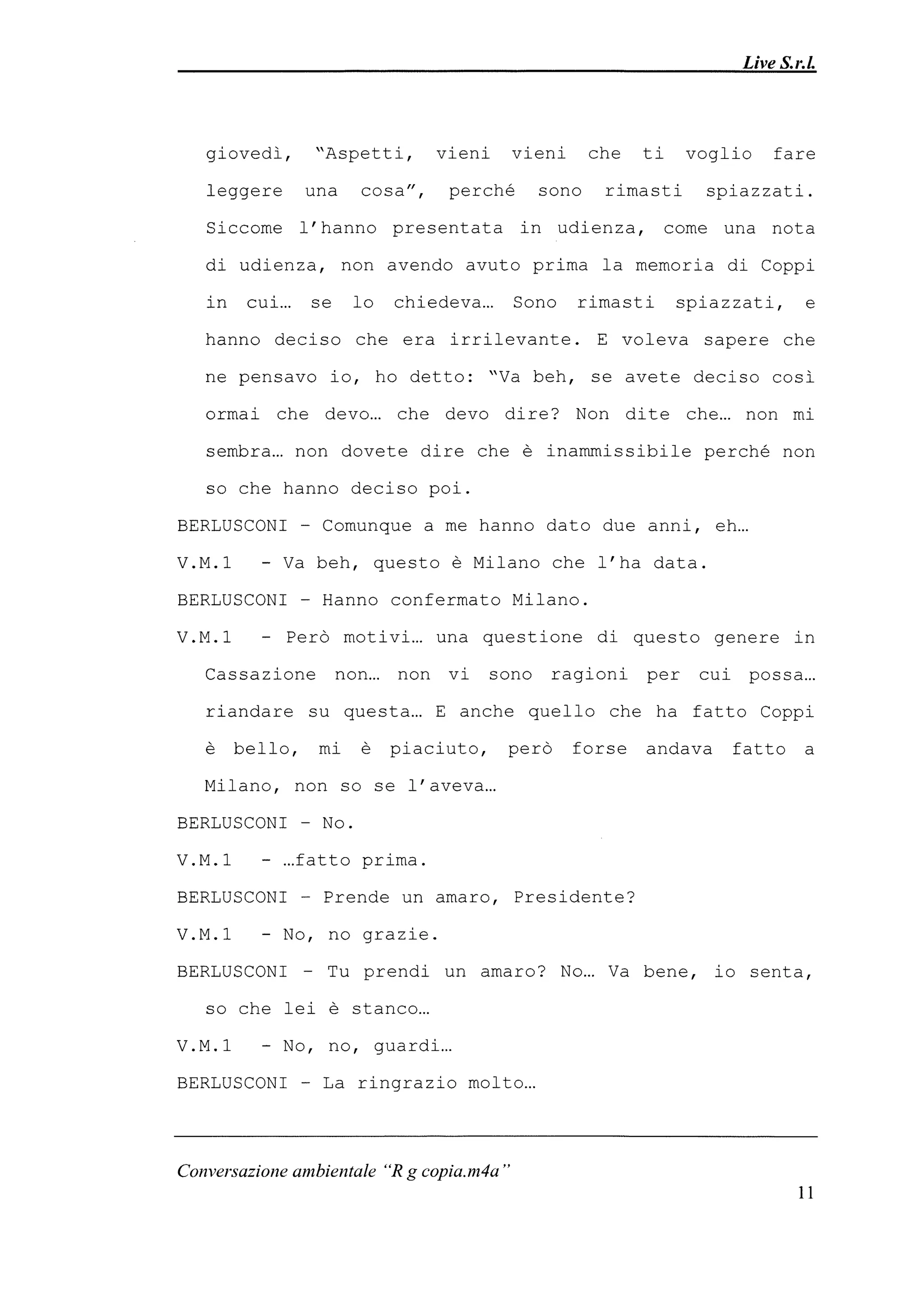 Le registrazioni di Berlusconi