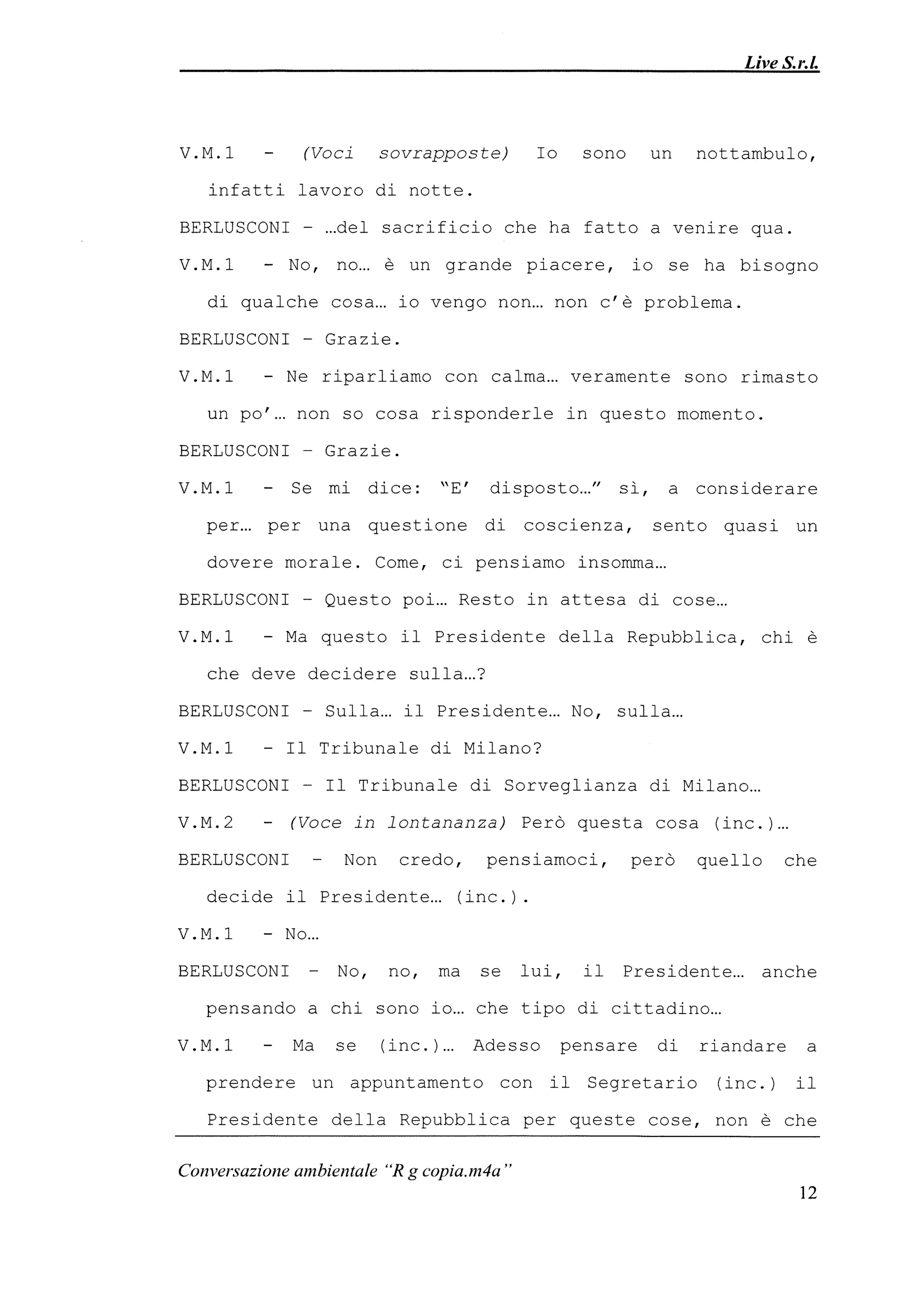 Le registrazioni di Berlusconi