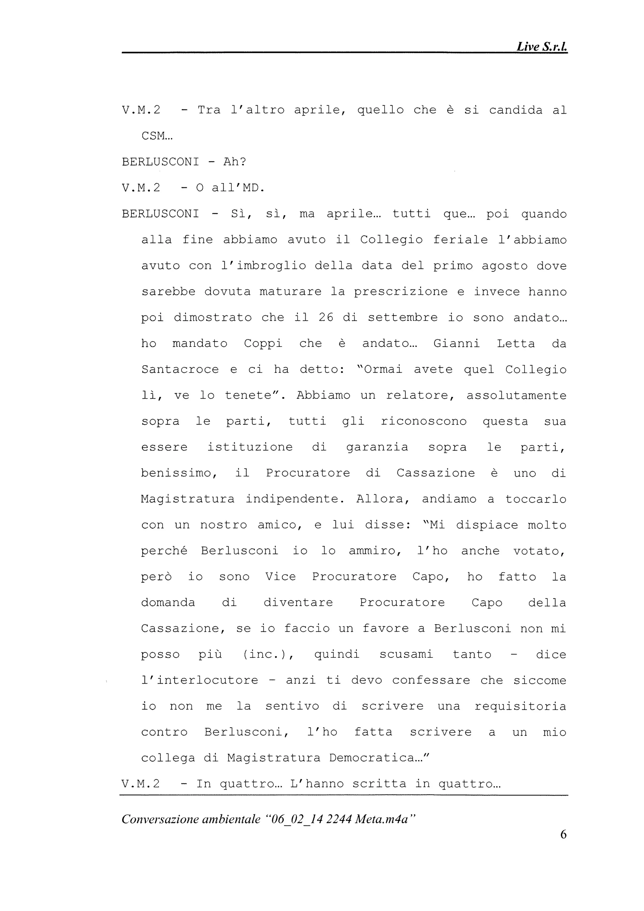 Le registrazioni di Berlusconi