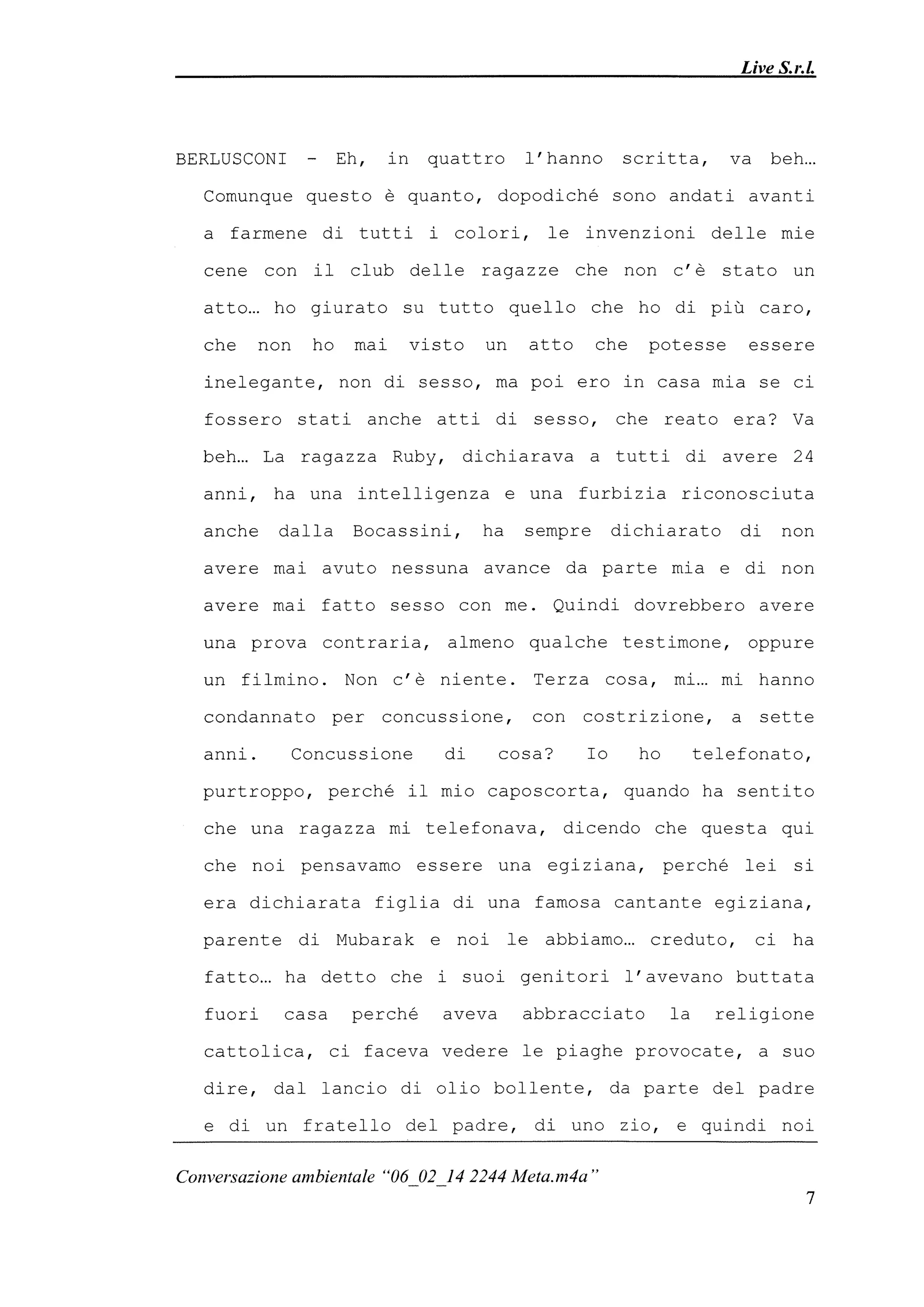 Le registrazioni di Berlusconi