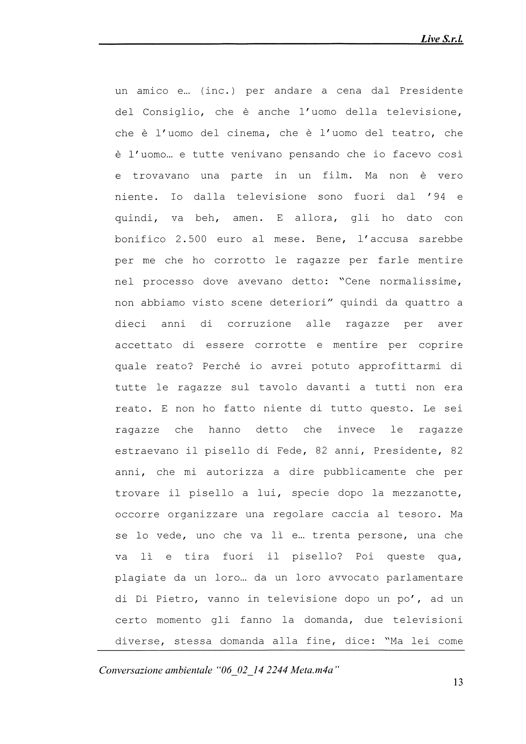 Le registrazioni di Berlusconi