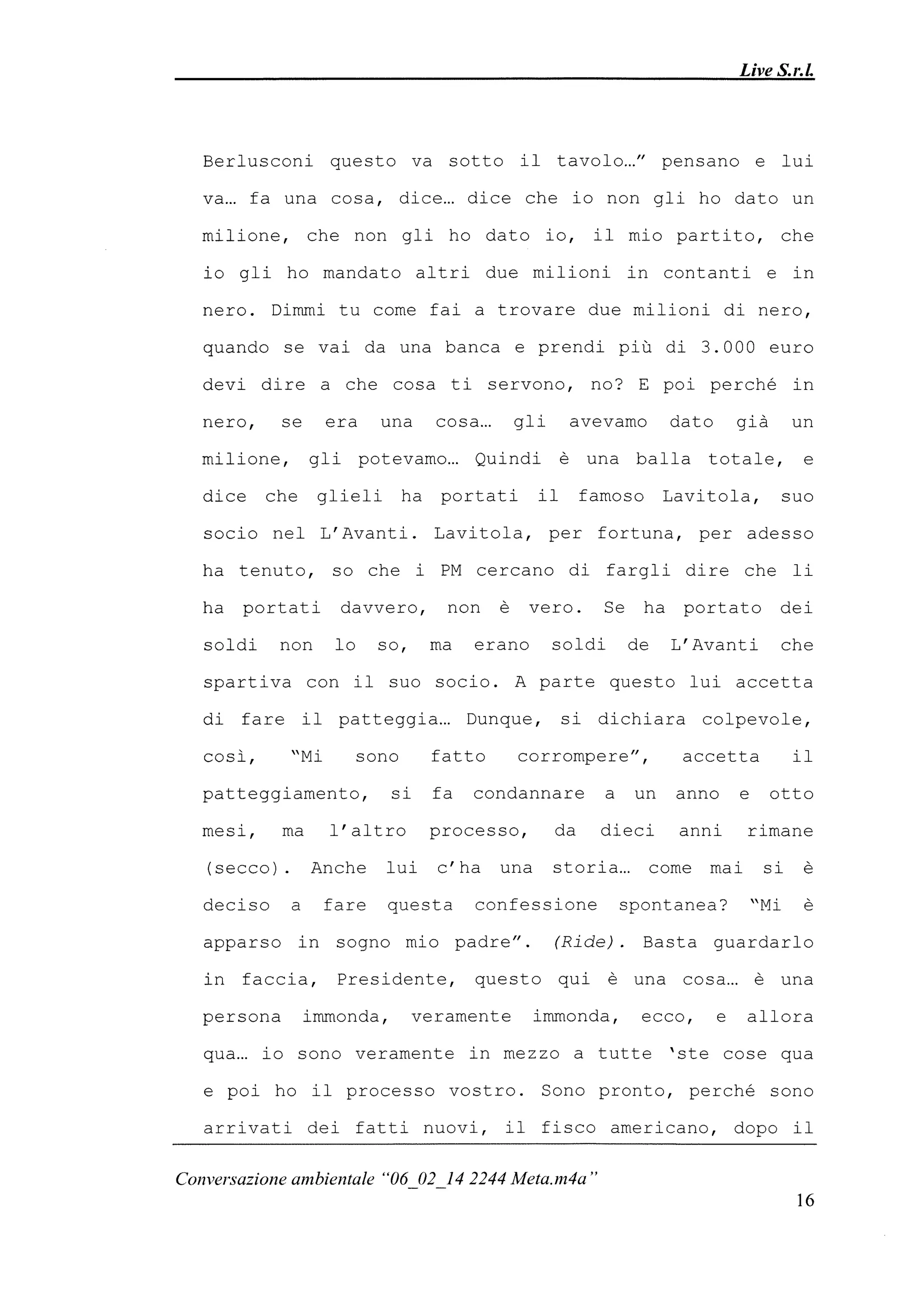 Le registrazioni di Berlusconi