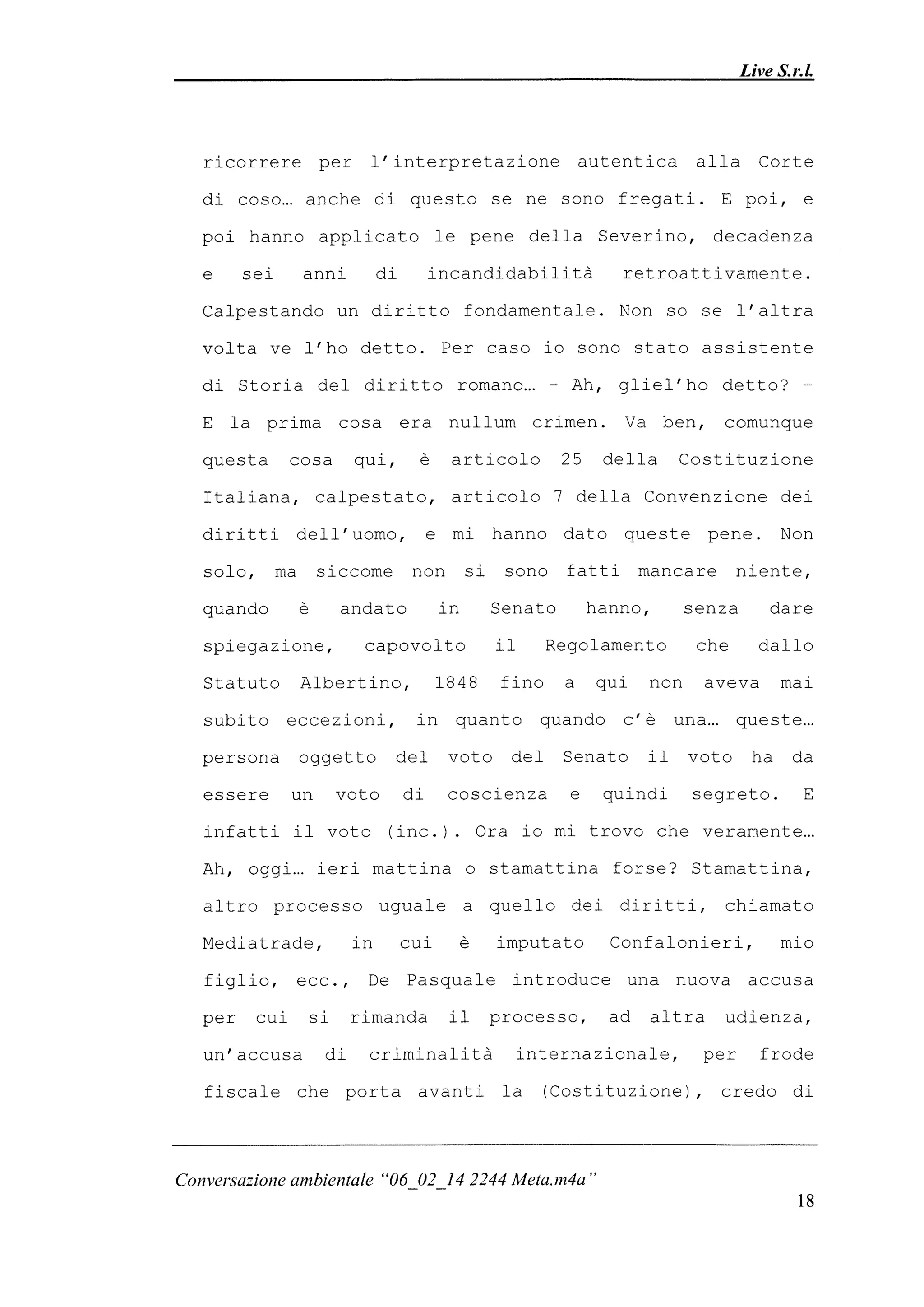 Le registrazioni di Berlusconi