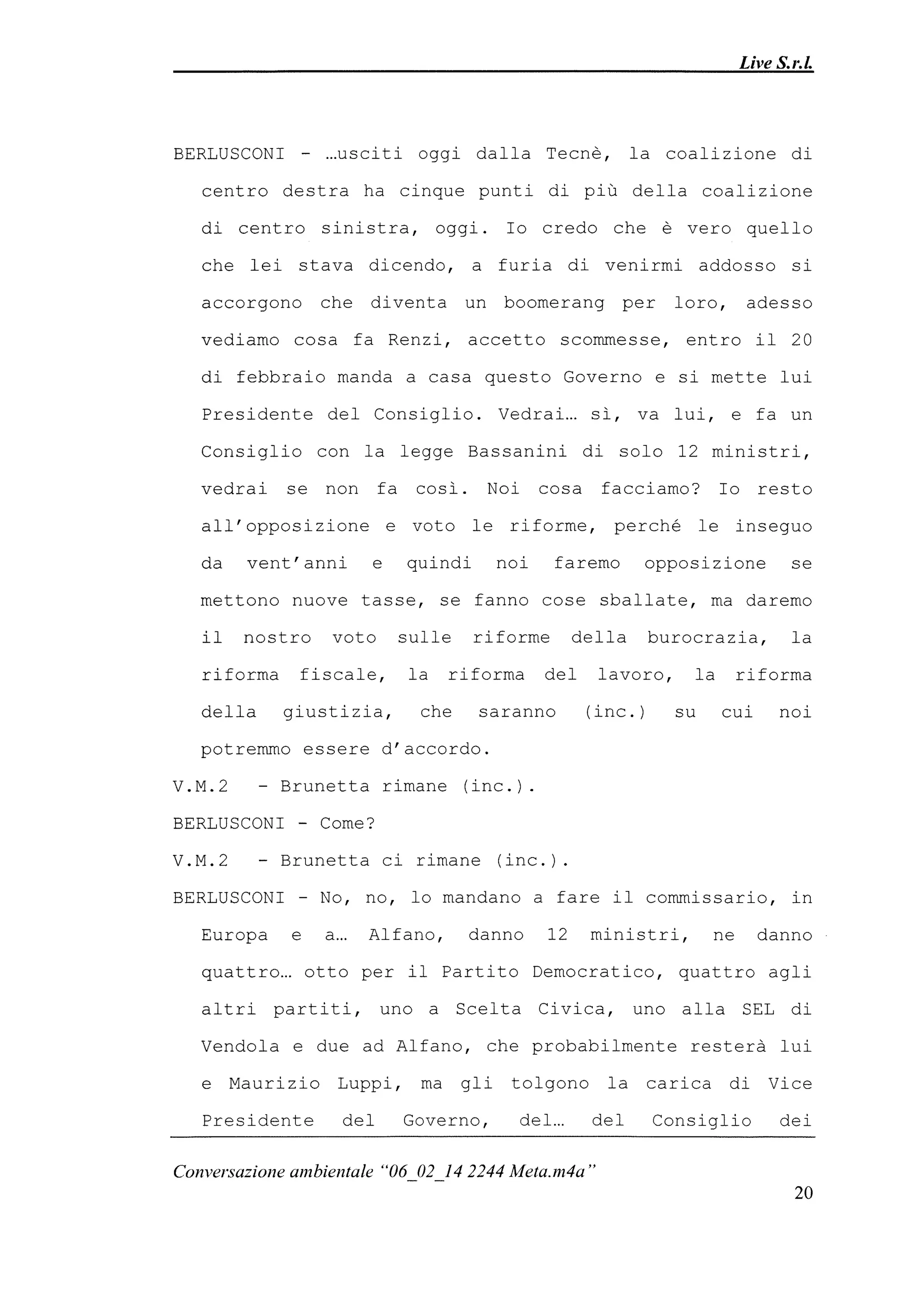 Le registrazioni di Berlusconi