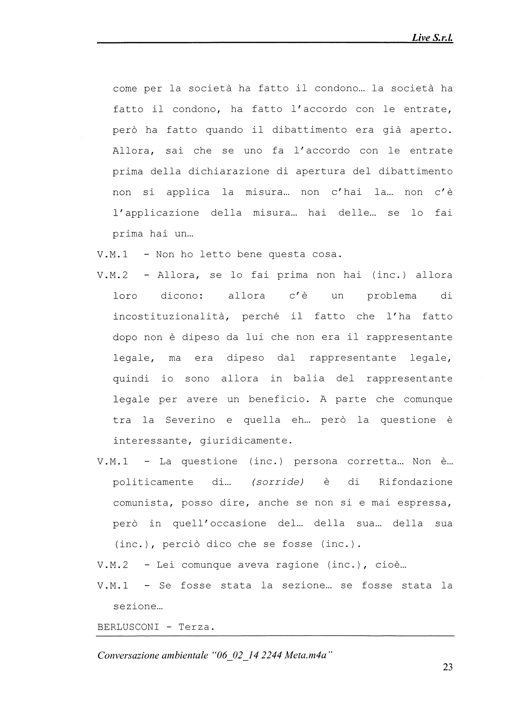 Le registrazioni di Berlusconi