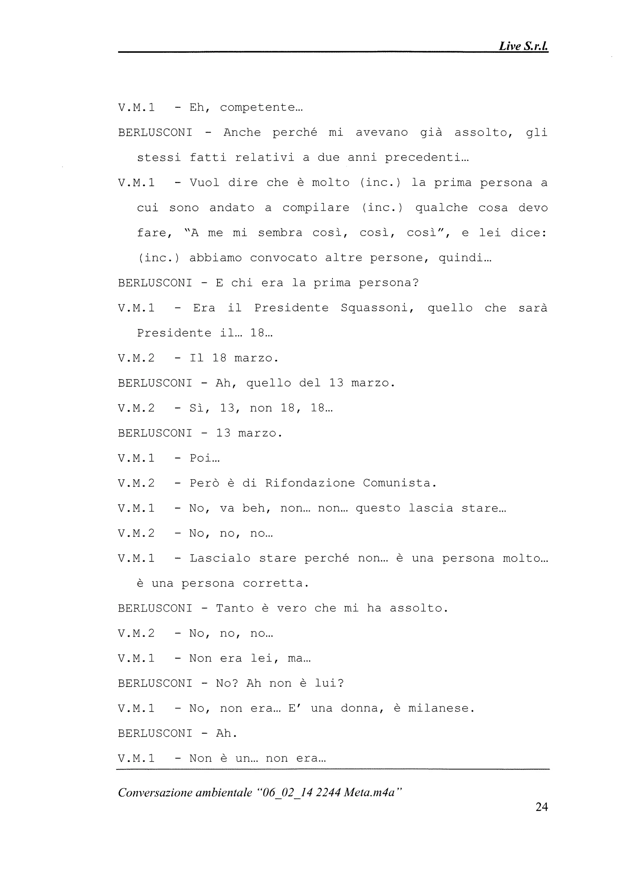 Le registrazioni di Berlusconi