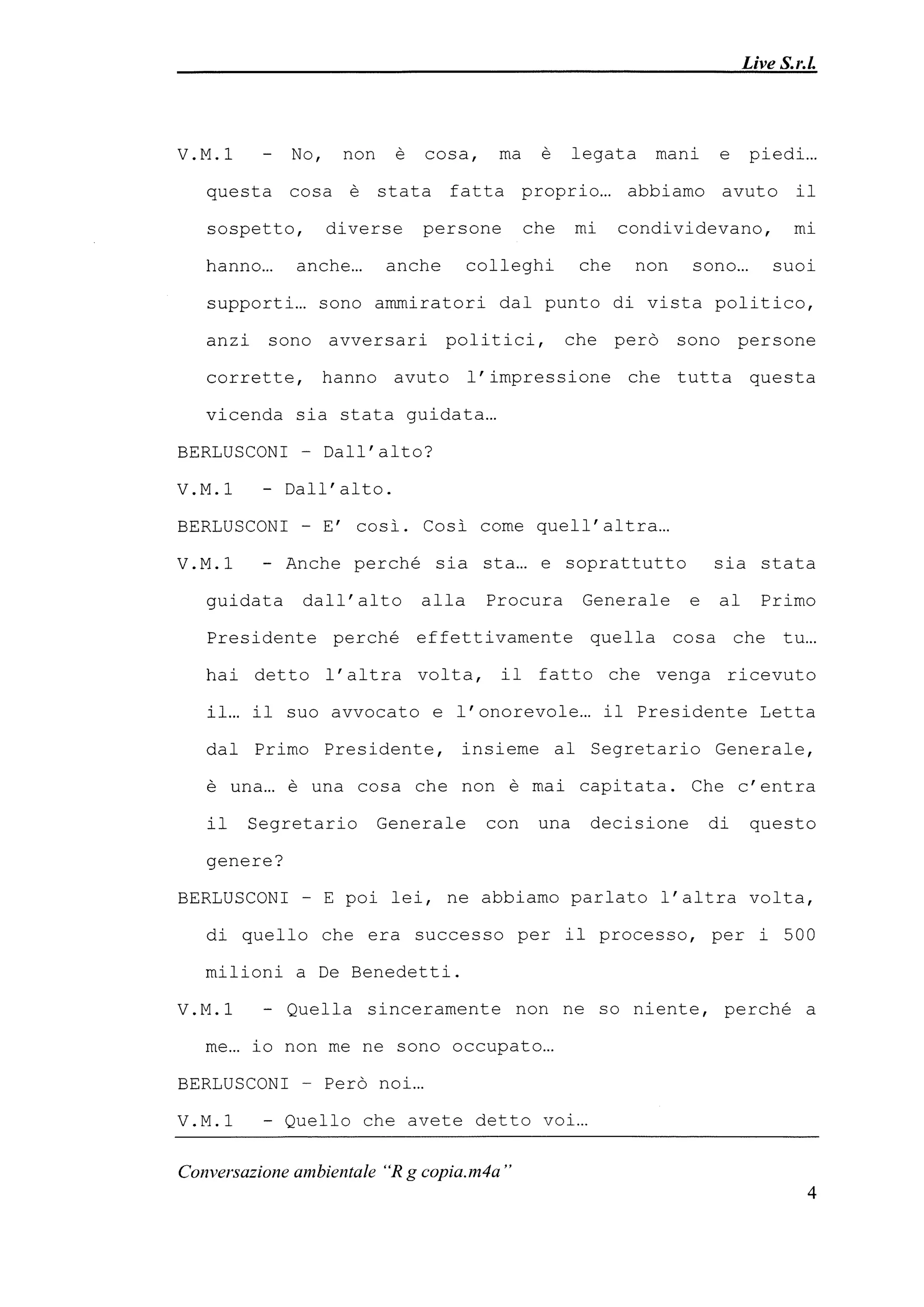 Le registrazioni di Berlusconi