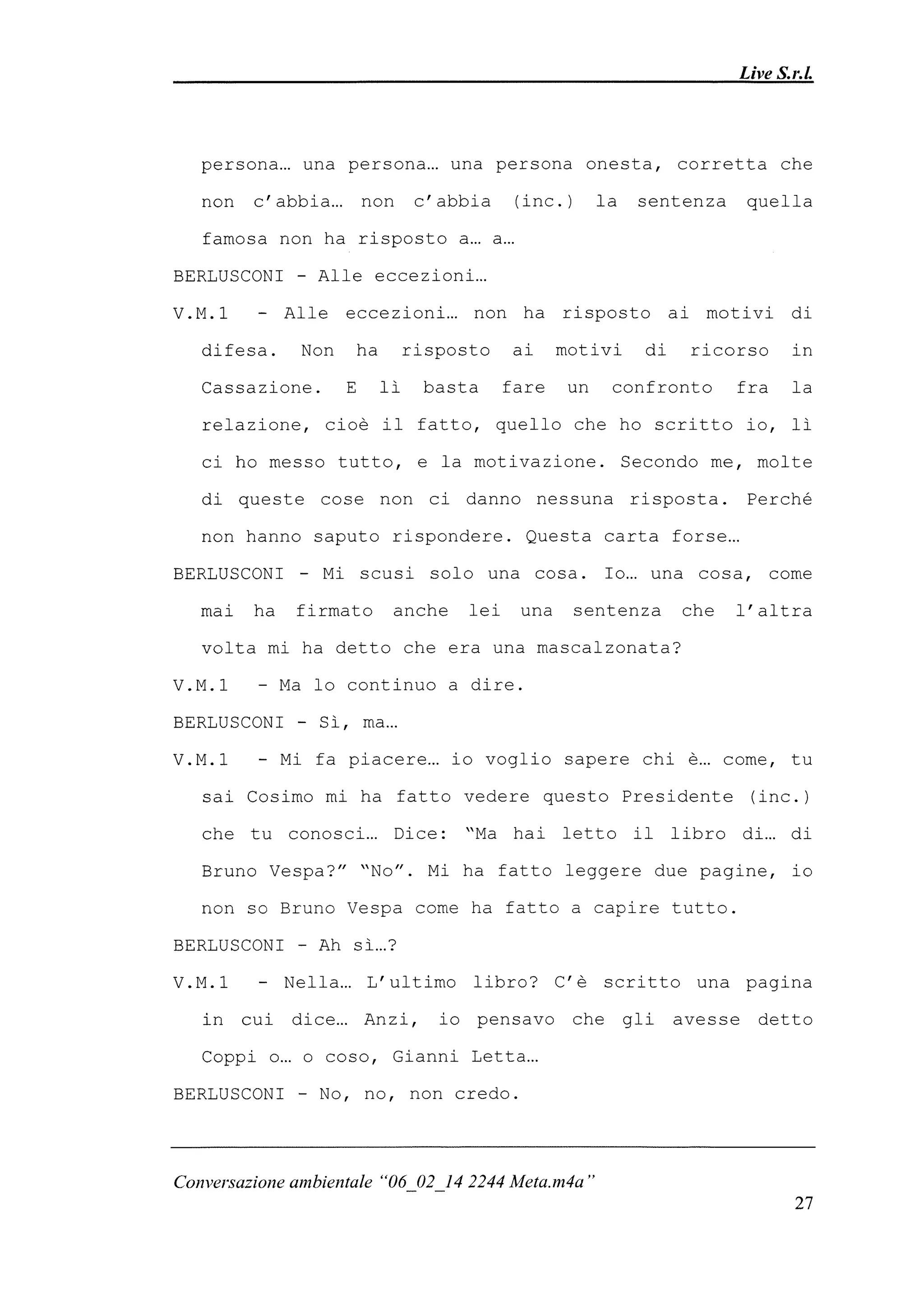 Le registrazioni di Berlusconi