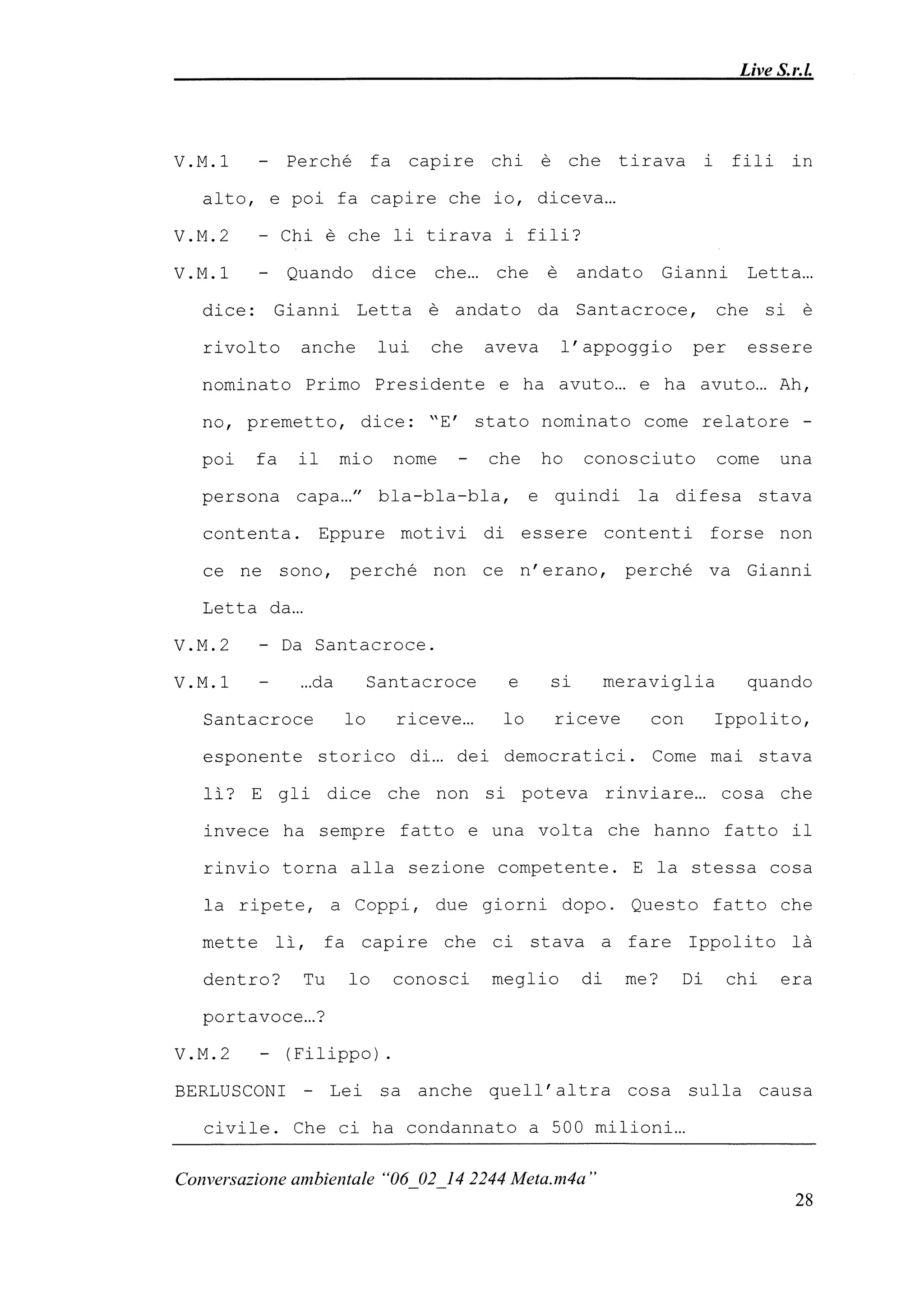 Le registrazioni di Berlusconi