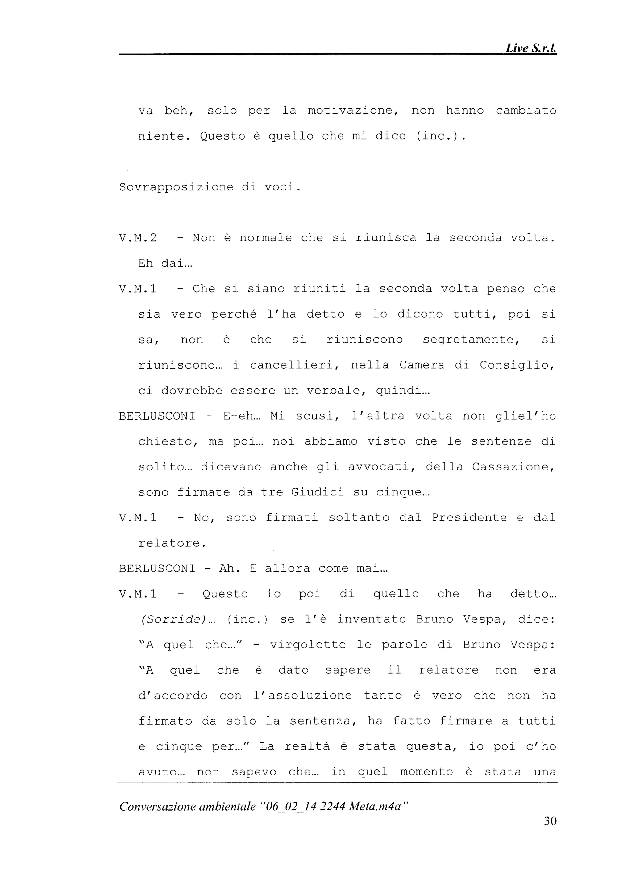 Le registrazioni di Berlusconi