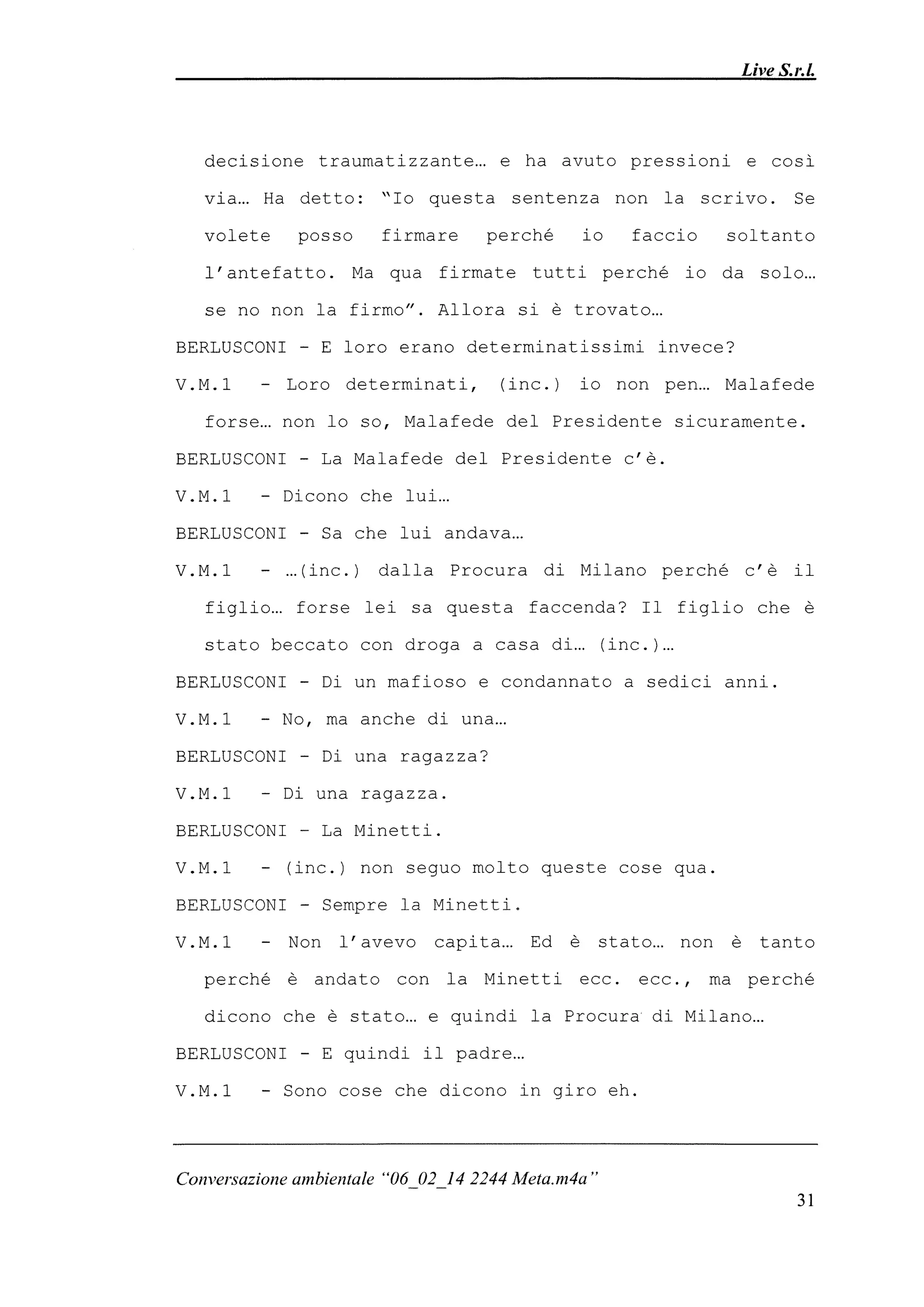 Le registrazioni di Berlusconi