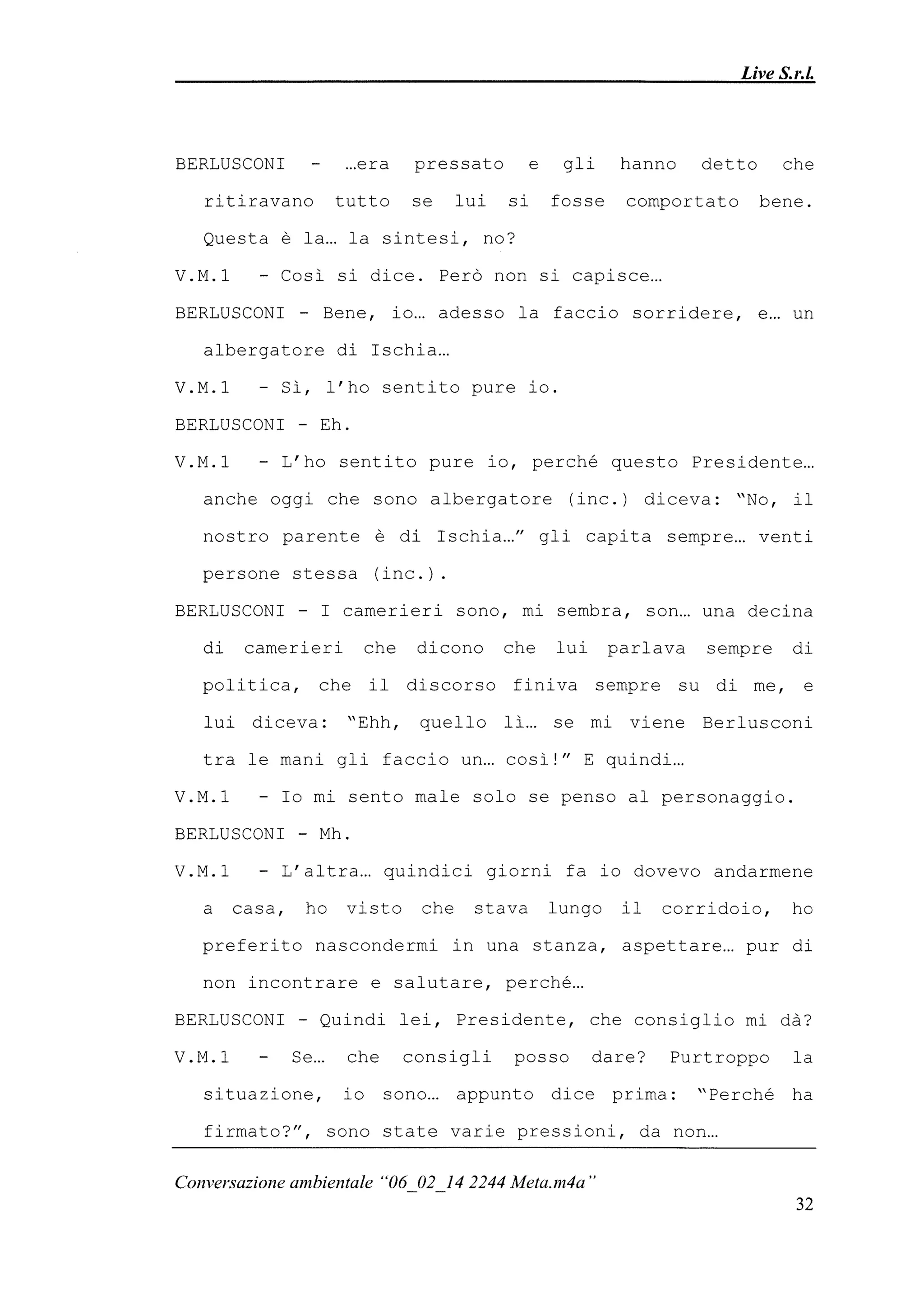 Le registrazioni di Berlusconi