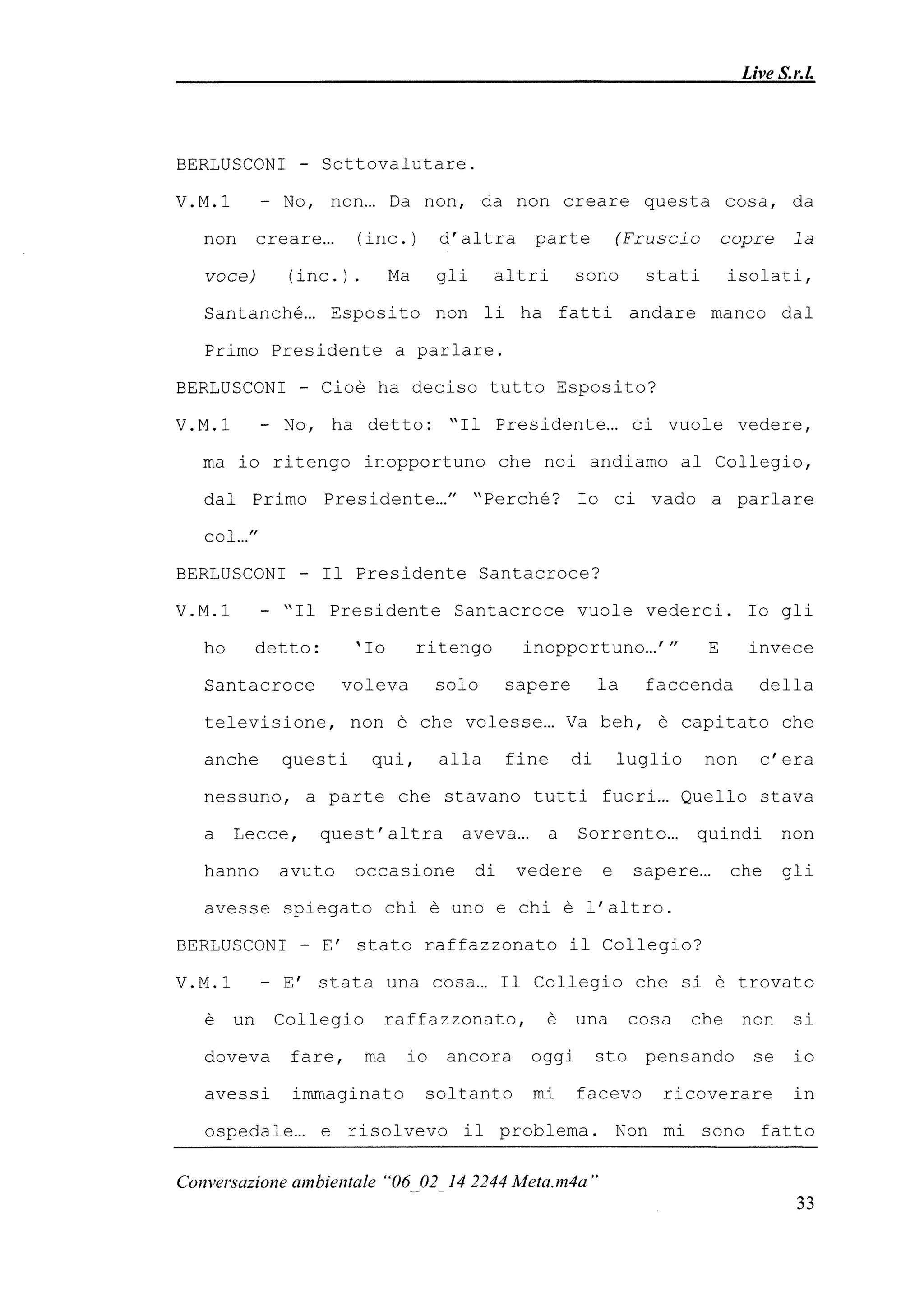 Le registrazioni di Berlusconi