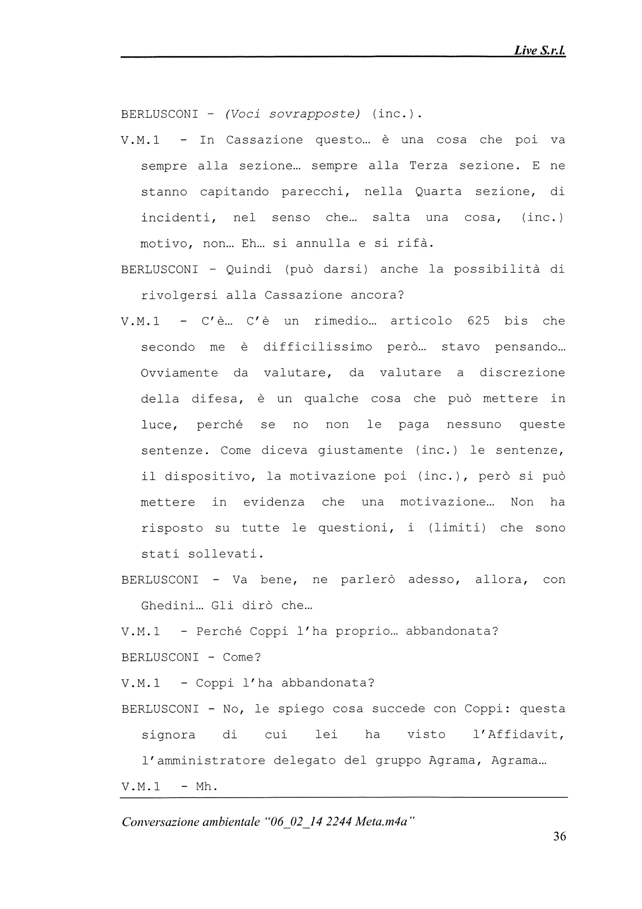 Le registrazioni di Berlusconi