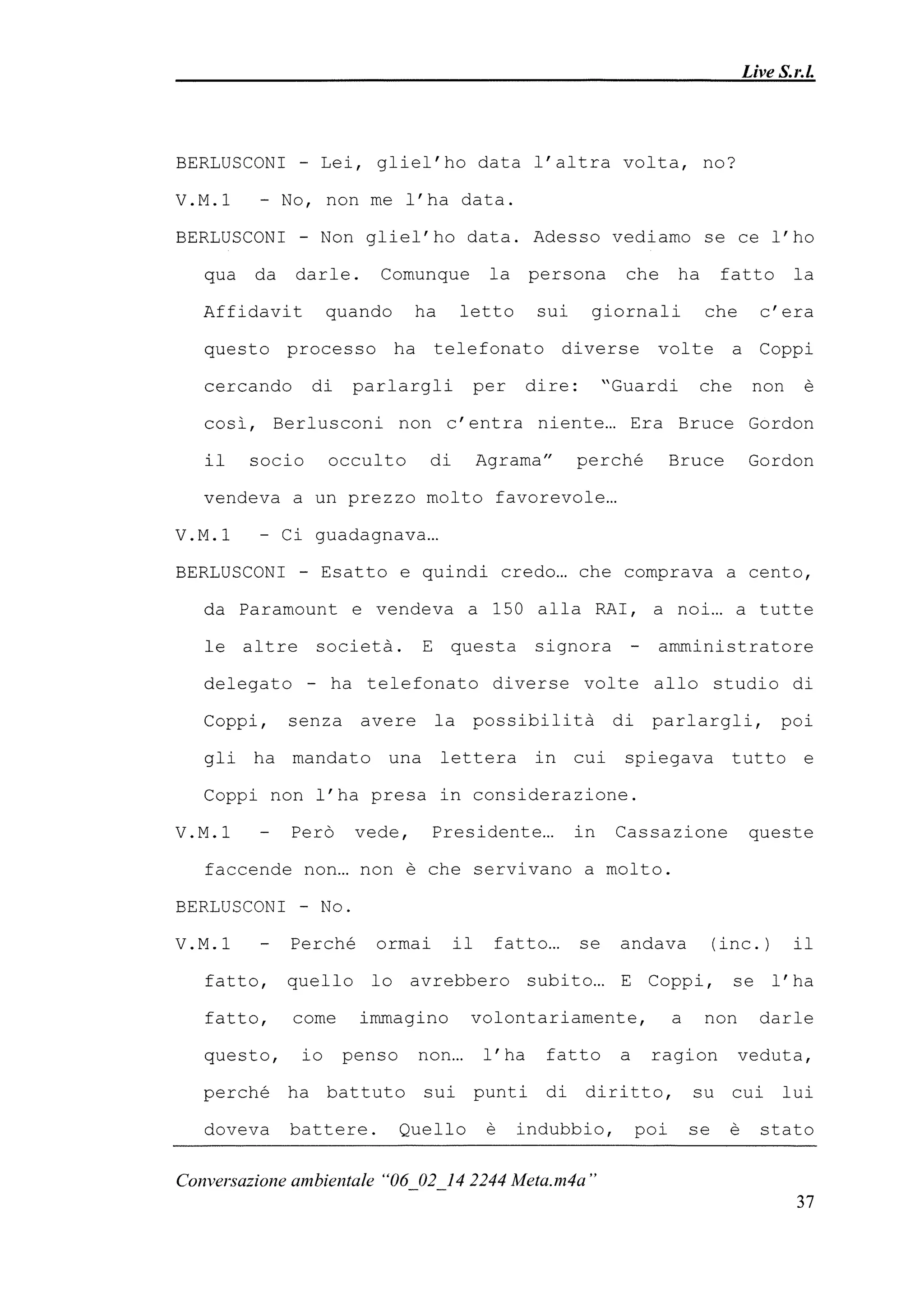 Le registrazioni di Berlusconi