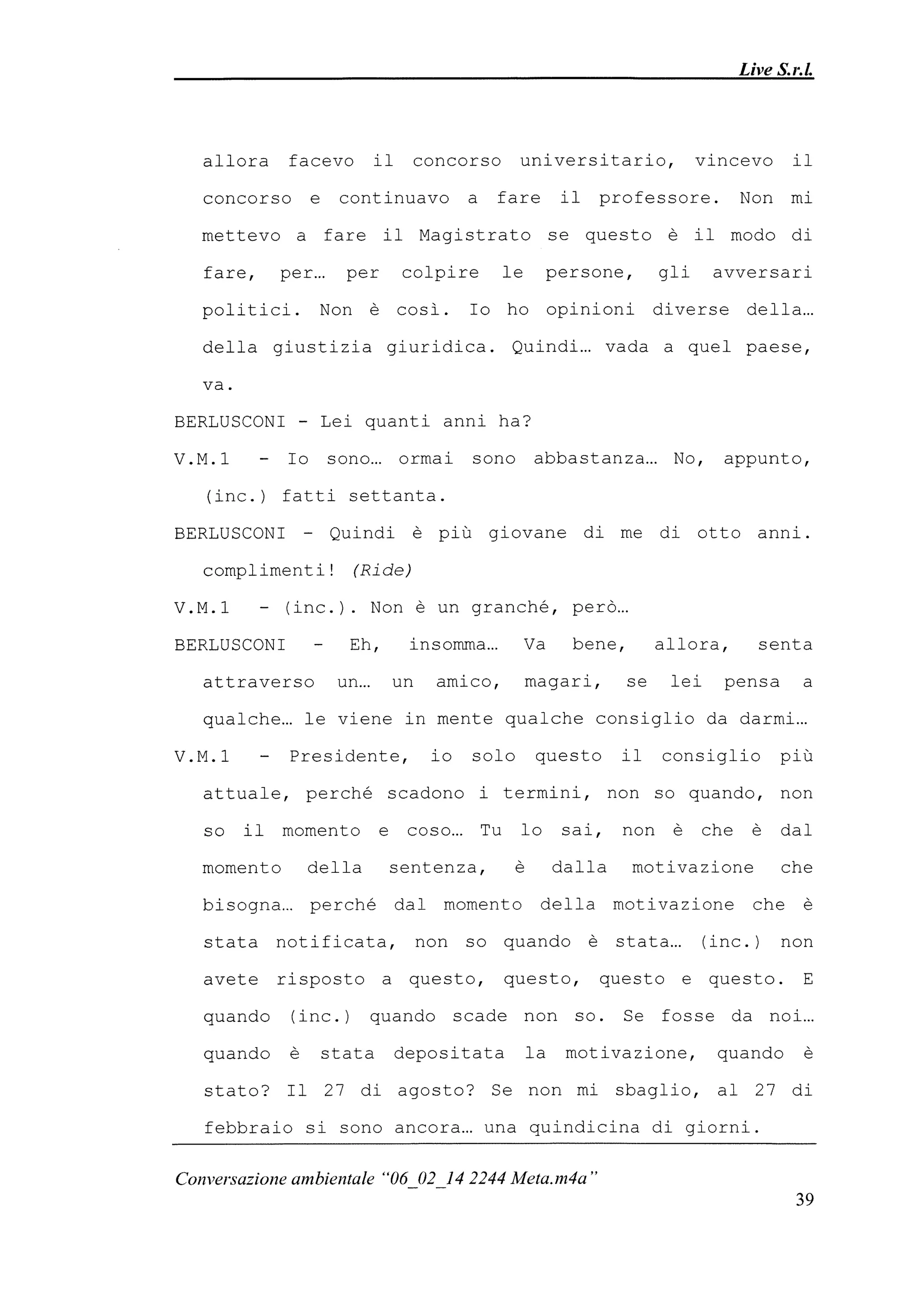 Le registrazioni di Berlusconi