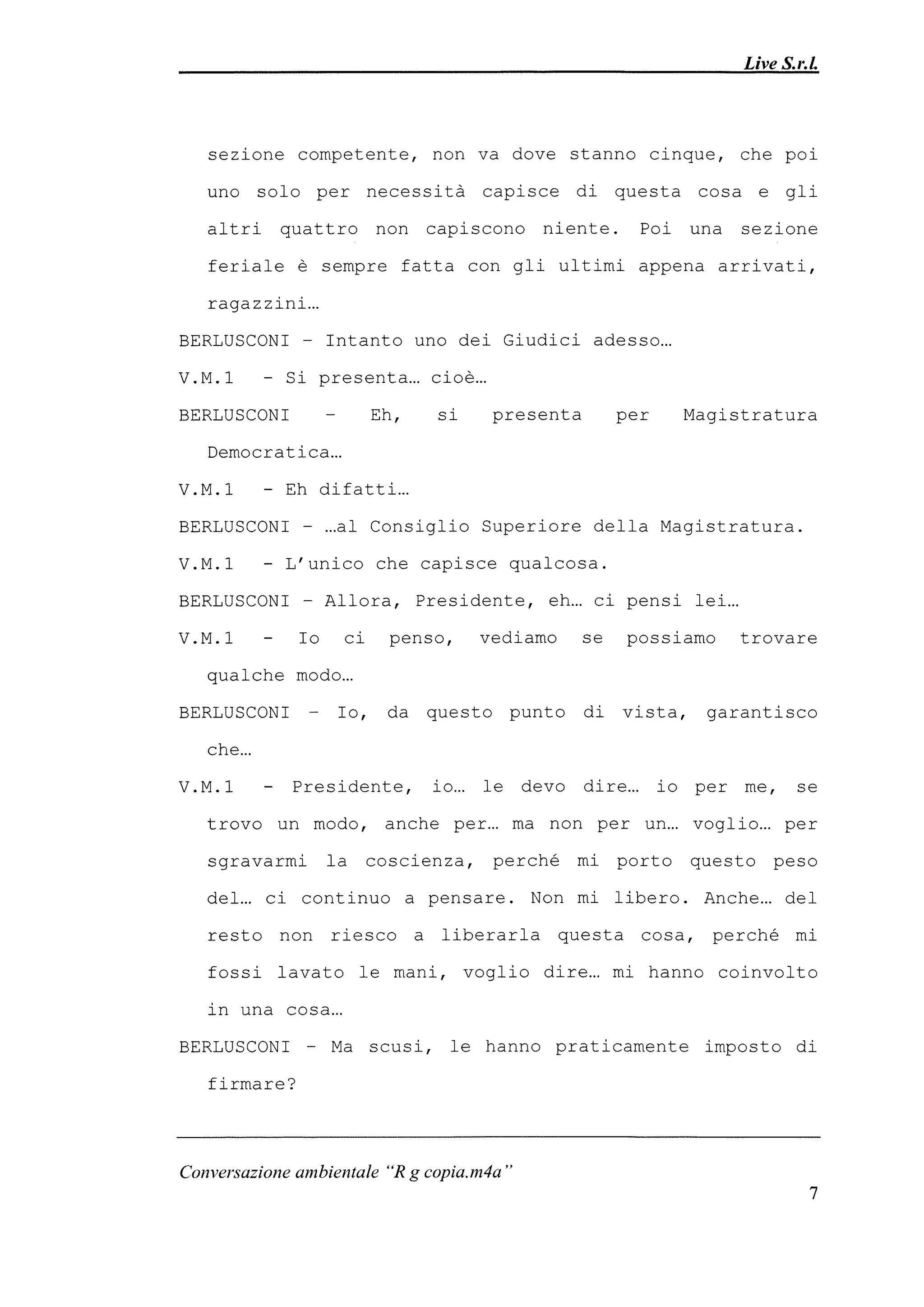 Le registrazioni di Berlusconi