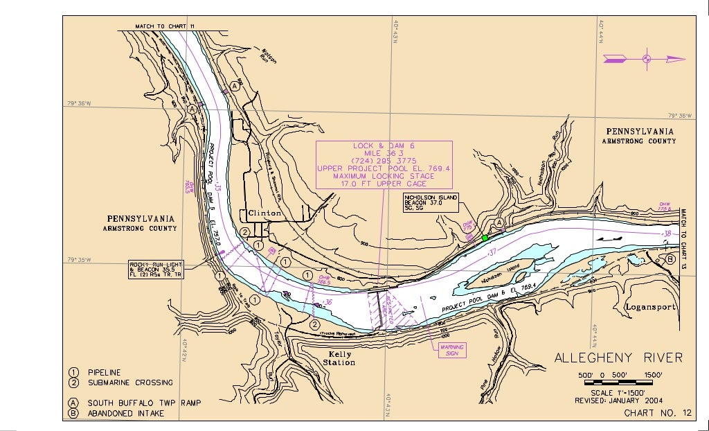 ILMI Allegheny River Navigation Chart Ilmi Allegheny River Navigation Chart 38 1024 