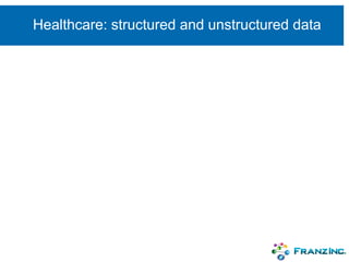 Healthcare: structured and unstructured data
 