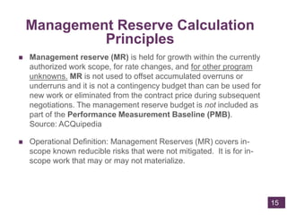 Management Reserves Example Essential views of the IPMR | PPTX
