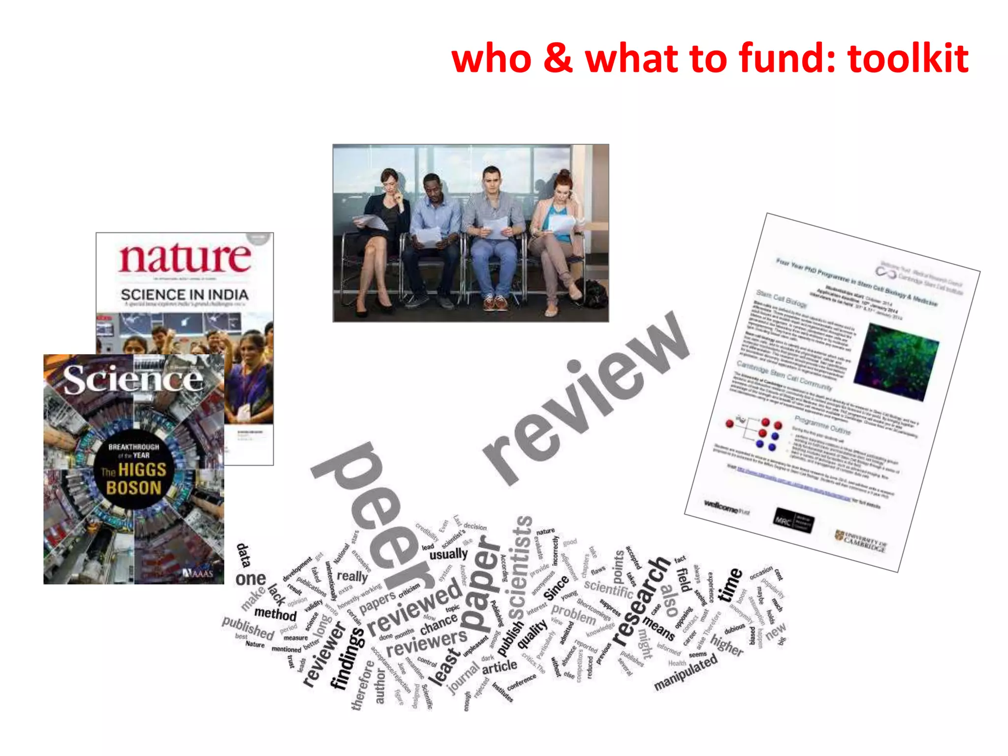 who & what to fund: toolkit
 