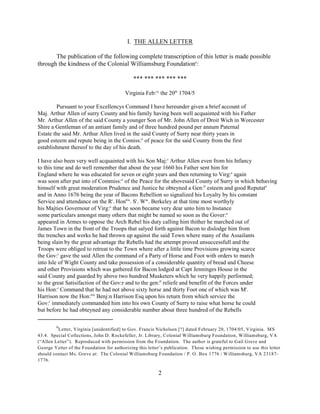 THE ALLEN FAMILY OF SURRY COUNTY, VIRGINIA: Its British Roots And Early  Generations in America | PDF