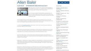 ALLEN BALER: ENTREPRENEURS NEED SOME SALES SAVVY Allen Baler Sales Savvy What type of person do you think would make for the best entrepreneur? A natural problem solver? Maybe a
person who knows how to build stuff? How about a deep thinker? Or perhaps a high-energy extrovert? Any of those types of people could potentially be a greatentrepreneur, of course, but what
I’m finding more and more is that some of the folks who are the most successful at launching and sustaining new businesses are those who are proficient at sales. Now that might seem like a no-
brainer. After all, no matter how good your product or service is, if you can’t convince people to purchase it, you’re going to be back looking for a fulltime job soon. But having a strong sense of
how to do sales goes far beyond just selling your product once it’s been created. As stated in the Harvard Business Review, “Salesmanship is central to the success of any young company, and
entrepreneurs ignore this at their own peril.” What the authors of this article explain is that entrepreneurs often make one or sometimes even a series of sales errors early on that end up costing
them big-time. And an even larger problem is that they don’t realize they’re making these miscues until they’ve invested a large chunk of their time and investors’ money. These early mistakes
include, 1) fully developing a product before gaining feedback from potential buyers, 2) offering discounts to generate sales, 3) ignoring criticism from the marketplace once that product is
launched, and 4) selling to family and friends. Regarding No. 1, entrepreneurs are usually so confident about their new product or service that they assume their target audience will be equally
passionate about it. So, they pour all their energy into developing the product without seeking feedback along the way. They end up with a fully developed – but untested – product, and that’s a
dangerous position to be in. Regarding No. 2, offering discounts early on to put the sales wheel in motion may seem like a good plan. But if it’s a product or service you want people to keep
buying, they may balk at your offers when the price goes up. And those who hear about it for the first time after those discounts have disappeared may learn that your product or service used to
be more affordable, and may decide to pass on it for that reason alone. Regarding No. 3, it’s crucial to listen to what customers and potential customers are saying about your product or service
once it’s available. It’s easy to get so fixated on trying to convince people of the merits of your product or service that you fail to learn what its drawbacks are. You’ll be more successful if you can
make the types of changes for which the marketplace is calling. Regarding No. 4, you can gain a false sense of security if you get early sales from family members and friends. There’s nothing wrong
with selling to them, but regardless what they say to you about your product or service, you won’t know their true motivation. They may just be doing you a favor. Put most of your focus on
selling to those who are only interested in the merits of what they’re receiving. At the end of the day, you’ll only be successful as an entrepreneur if your product or service produces value
justifying the price. But to get there, you will have to display plenty of sales savvy and avoid the pitfalls. Allen Baler is a leading entrepreneur and Harvard grad. Allen Baler is a Partner in 4Patriots
LLC, based in Nashville. Disclaimer: This blog post is not a substitute for the sound advice of a business professional with expertise in the subject matter discussed. Please seek appropriate counsel
on what strategiesmake sense for your business.
 