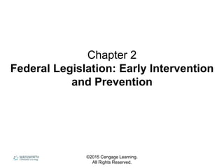 ©2015 Cengage Learning.
All Rights Reserved.
Chapter 2
Federal Legislation: Early Intervention
and Prevention
 