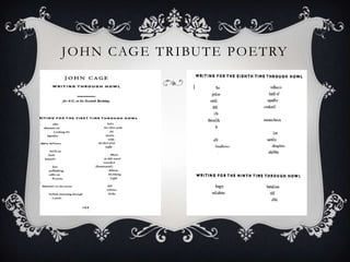John Cage Tribute Poetry 