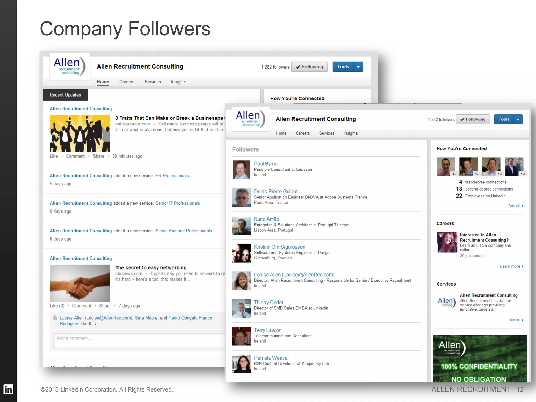 Company Followers




©2013 LinkedIn Corporation. All Rights Reserved.   ALLEN RECRUITMENT 12
 