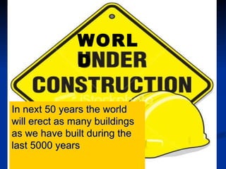 Source: IISI WORLD In next 50 years the world  will erect as many buildings as we have built during the last 5000 years 