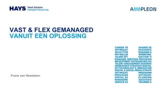 VAST & FLEX GEMANAGED
VANUIT EEN OPLOSSING
Frans van Heesbeen
 