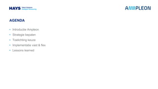 AGENDA
• Introductie Ampleon
• Strategie bepalen
• Toelichting keuze
• Implementatie vast & flex
• Lessons learned
 