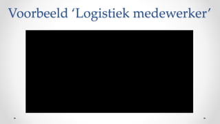 Voorbeeld ‘Logistiek medewerker’
 