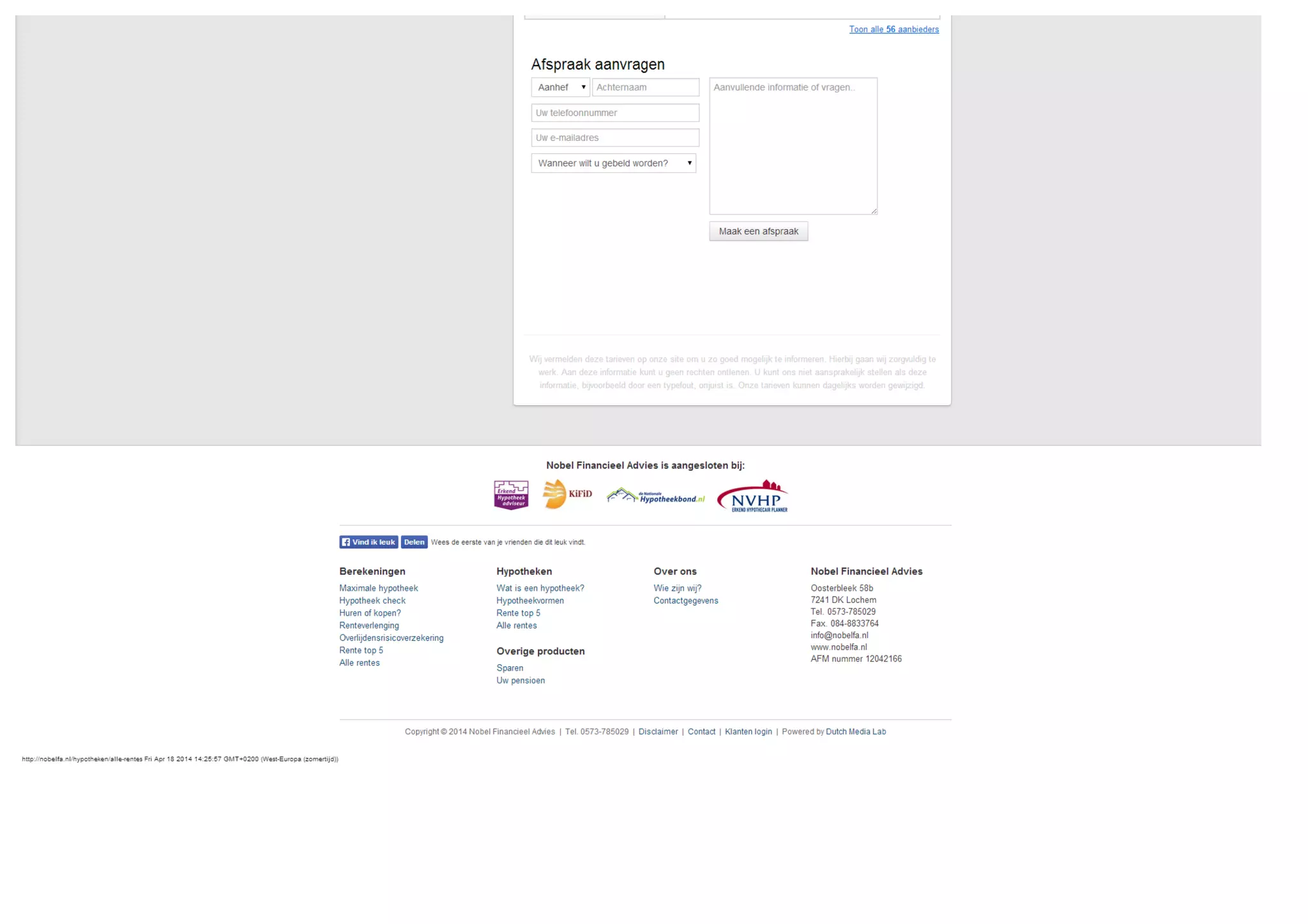Alle rentes bkrdirect.nl hypotheekmetbkr.nl