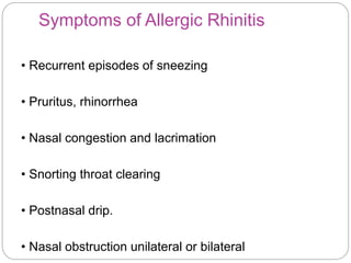 Bilateral Rhinitis Allergic Disorders In Children | PPTX
