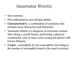 Allergic and non allergic rhinitis