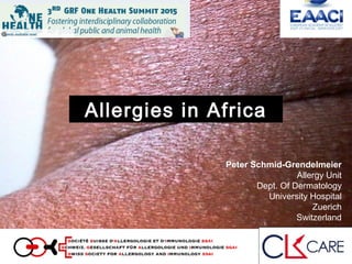 //
Peter Schmid-Grendelmeier
Allergy Unit
Dept. Of Dermatology
University Hospital
Zuerich
Switzerland
Allergies in Africa
 