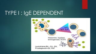 TYPE I : IgE DEPENDENT
 