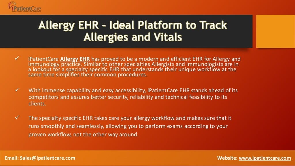 Allergy ehr ideal platform to track allergies and vitals