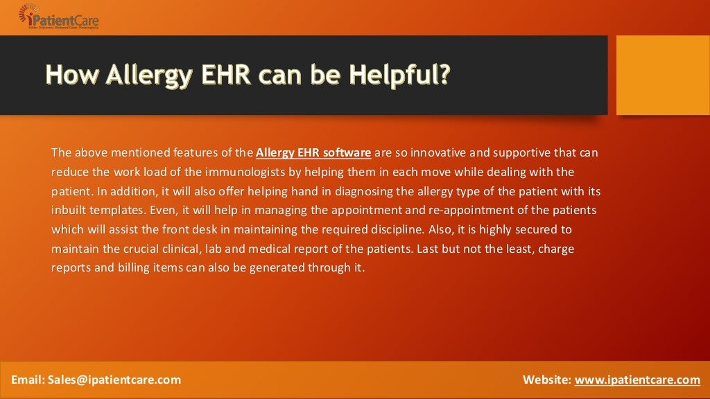 Allergy ehr ideal platform to track allergies and vitals