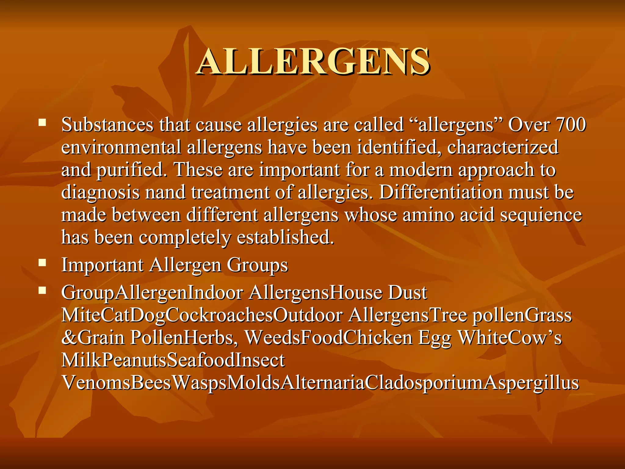 Curated visual reference: Visual Reference: Allergy Power Point Presentation
