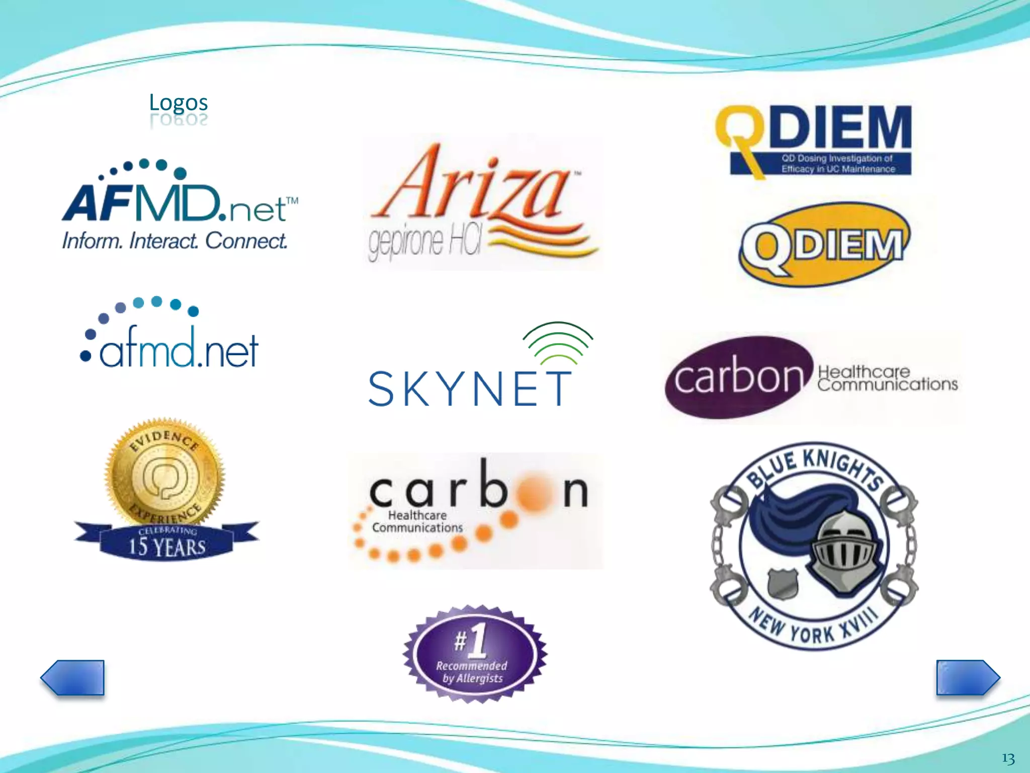 Logos




        13
 