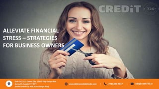 ALLEVIATE FINANCIAL
STRESS – STRATEGIES
FOR BUSINESS OWNERS
 