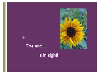 +
    The end…

        is in sight!
 