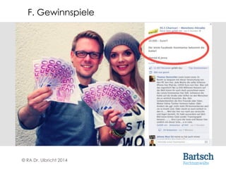 © RA Dr. Ulbricht 2014
F. Gewinnspiele
 